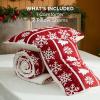 imageBedsure Fluffy Christmas Comforter Set Queen  Red Christmas Bedding with Candy Cane Warm Fleece Bed Sets for Winter 3 Pieces 1 Soft Plush Shaggy Comforter with 2 Pillowcases03  Red  Reversible