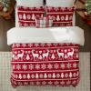 imageBedsure Fluffy Christmas Comforter Set Queen  Red Christmas Bedding with Candy Cane Warm Fleece Bed Sets for Winter 3 Pieces 1 Soft Plush Shaggy Comforter with 2 Pillowcases03  Red  Reversible