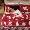 imageBedsure Fluffy Christmas Comforter Set Queen  Red Christmas Bedding with Candy Cane Warm Fleece Bed Sets for Winter 3 Pieces 1 Soft Plush Shaggy Comforter with 2 Pillowcases05  Red Candy Cane