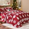 imageBedsure Fluffy Christmas Comforter Set Queen  Red Christmas Bedding with Candy Cane Warm Fleece Bed Sets for Winter 3 Pieces 1 Soft Plush Shaggy Comforter with 2 Pillowcases05  Red Candy Cane