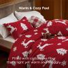 imageBedsure Fluffy Christmas Comforter Set Queen  Red Christmas Bedding with Candy Cane Warm Fleece Bed Sets for Winter 3 Pieces 1 Soft Plush Shaggy Comforter with 2 Pillowcases04  Red Deer