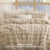 imageBedsure Fluffy Comforter Set Queen  Light Beige Faux Fur Queen Comforter Soft Shaggy Plush Bubble Bedding Comforter Sets Winter Warm Luxury Fuzzy Bed Set 3 Pieces 1 Comforter and 2 Pillowcases06  Light Beige