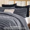 imageBedsure Fluffy Comforter Set Queen  Light Beige Faux Fur Queen Comforter Soft Shaggy Plush Bubble Bedding Comforter Sets Winter Warm Luxury Fuzzy Bed Set 3 Pieces 1 Comforter and 2 Pillowcases08  Grey