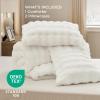 imageBedsure Fluffy Comforter Set Queen  Light Beige Faux Fur Queen Comforter Soft Shaggy Plush Bubble Bedding Comforter Sets Winter Warm Luxury Fuzzy Bed Set 3 Pieces 1 Comforter and 2 Pillowcases04  White