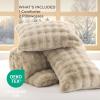 imageBedsure Fluffy Comforter Set Queen  Light Beige Faux Fur Queen Comforter Soft Shaggy Plush Bubble Bedding Comforter Sets Winter Warm Luxury Fuzzy Bed Set 3 Pieces 1 Comforter and 2 Pillowcases06  Light Beige