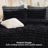 imageBedsure Fluffy Comforter Set Queen  Light Beige Faux Fur Queen Comforter Soft Shaggy Plush Bubble Bedding Comforter Sets Winter Warm Luxury Fuzzy Bed Set 3 Pieces 1 Comforter and 2 Pillowcases07  Black