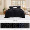 imageBedsure Fluffy Comforter Set Queen  Light Beige Faux Fur Queen Comforter Soft Shaggy Plush Bubble Bedding Comforter Sets Winter Warm Luxury Fuzzy Bed Set 3 Pieces 1 Comforter and 2 Pillowcases07  Black