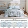 imageBedsure Queen Size Comforter Set  Beige Tufted Boho Bed Set Farmhouse Shabby Chic Embroidery Bedding for All Seasons 3 Pieces 1 Soft Jacquard Queen Comforter and 2 Pillow Shams08  Dusty Blue  Bow