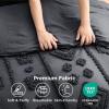 imageBedsure Queen Size Comforter Set  Beige Tufted Boho Bed Set Farmhouse Shabby Chic Embroidery Bedding for All Seasons 3 Pieces 1 Soft Jacquard Queen Comforter and 2 Pillow Shams12  Dark Grey
