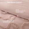 imageBedsure Queen Size Comforter Set  Beige Tufted Boho Bed Set Farmhouse Shabby Chic Embroidery Bedding for All Seasons 3 Pieces 1 Soft Jacquard Queen Comforter and 2 Pillow Shams11  Rose Pink