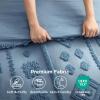 imageBedsure Queen Size Comforter Set  Beige Tufted Boho Bed Set Farmhouse Shabby Chic Embroidery Bedding for All Seasons 3 Pieces 1 Soft Jacquard Queen Comforter and 2 Pillow Shams13  Grayish Blue