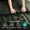 imageBedsure Queen Size Comforter Set  Beige Tufted Boho Bed Set Farmhouse Shabby Chic Embroidery Bedding for All Seasons 3 Pieces 1 Soft Jacquard Queen Comforter and 2 Pillow Shams14  Dark Green