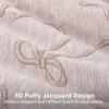 imageBedsure Queen Size Comforter Set  Beige Tufted Boho Bed Set Farmhouse Shabby Chic Embroidery Bedding for All Seasons 3 Pieces 1 Soft Jacquard Queen Comforter and 2 Pillow Shams06  Pink  Bow