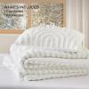 imageBedsure Queen Size Comforter Set  Beige Tufted Boho Bed Set Farmhouse Shabby Chic Embroidery Bedding for All Seasons 3 Pieces 1 Soft Jacquard Queen Comforter and 2 Pillow Shams02  White  Arch Jacquard