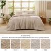 imageBedsure Queen Size Comforter Set  Beige Tufted Boho Bed Set Farmhouse Shabby Chic Embroidery Bedding for All Seasons 3 Pieces 1 Soft Jacquard Queen Comforter and 2 Pillow Shams03  Khaki  Arch Jacquard
