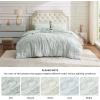 imageBedsure Queen Size Comforter Set  Beige Tufted Boho Bed Set Farmhouse Shabby Chic Embroidery Bedding for All Seasons 3 Pieces 1 Soft Jacquard Queen Comforter and 2 Pillow Shams07  Sage Green  Bow