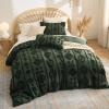 imageBedsure Queen Size Comforter Set  Beige Tufted Boho Bed Set Farmhouse Shabby Chic Embroidery Bedding for All Seasons 3 Pieces 1 Soft Jacquard Queen Comforter and 2 Pillow Shams14  Dark Green
