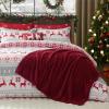 imageBedsure Christmas King Comforter Set  5 Pieces Christmas Bedding Set King Bed in a Bag with 1 Soft Green Tree Reversible Comforter 2 Pillow Shams 1 Throw Blanket and 1 Decorative01  Reindeer