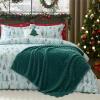 imageBedsure Christmas King Comforter Set  5 Pieces Christmas Bedding Set King Bed in a Bag with 1 Soft Green Tree Reversible Comforter 2 Pillow Shams 1 Throw Blanket and 1 Decorative02  Forest