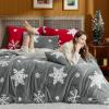 imageBedsure Fluffy Christmas Comforter Set Queen  Red Christmas Bedding with Candy Cane Warm Fleece Bed Sets for Winter 3 Pieces 1 Soft Plush Shaggy Comforter with 2 Pillowcases01  Grey