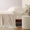imageBedsure GentleSoft Queen Sheet Set Rayon Derived from Bamboo Cooling Sheets Breathable ampamp Soft Deep Pocket Up to 16 Inches Hotel Luxury Silky Bedding for Hot Sleepers Grey12  Light Beige