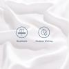 imageBedsure GentleSoft Queen Sheet Set Rayon Derived from Bamboo Cooling Sheets Breathable ampamp Soft Deep Pocket Up to 16 Inches Hotel Luxury Silky Bedding for Hot Sleepers Grey02  White