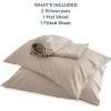 imageBedsure GentleSoft Queen Sheet Set Rayon Derived from Bamboo Cooling Sheets Breathable ampamp Soft Deep Pocket Up to 16 Inches Hotel Luxury Silky Bedding for Hot Sleepers Grey17  Simply Taupe