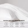 imageBedsure GentleSoft Queen Sheet Set Rayon Derived from Bamboo Cooling Sheets Breathable ampamp Soft Deep Pocket Up to 16 Inches Hotel Luxury Silky Bedding for Hot Sleepers Grey02  White