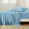imageBedsure GentleSoft Queen Sheet Set Rayon Derived from Bamboo Cooling Sheets Breathable ampamp Soft Deep Pocket Up to 16 Inches Hotel Luxury Silky Bedding for Hot Sleepers Grey08  Teal Blue