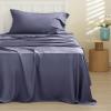imageBedsure GentleSoft Queen Sheet Set Rayon Derived from Bamboo Cooling Sheets Breathable ampamp Soft Deep Pocket Up to 16 Inches Hotel Luxury Silky Bedding for Hot Sleepers Grey01  Dark Grey