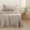 imageBedsure GentleSoft Queen Sheet Set Rayon Derived from Bamboo Cooling Sheets Breathable ampamp Soft Deep Pocket Up to 16 Inches Hotel Luxury Silky Bedding for Hot Sleepers Grey17  Simply Taupe