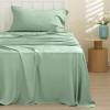 imageBedsure GentleSoft Queen Sheet Set Rayon Derived from Bamboo Cooling Sheets Breathable ampamp Soft Deep Pocket Up to 16 Inches Hotel Luxury Silky Bedding for Hot Sleepers Grey10  Sage Green