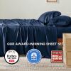 imageBedsure GentleSoft Queen Sheet Set Rayon Derived from Bamboo Cooling Sheets Breathable ampamp Soft Deep Pocket Up to 16 Inches Hotel Luxury Silky Bedding for Hot Sleepers Grey07  Navy