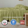 imageBedsure GentleSoft Queen Sheet Set Rayon Derived from Bamboo Cooling Sheets Breathable ampamp Soft Deep Pocket Up to 16 Inches Hotel Luxury Silky Bedding for Hot Sleepers Grey25  Dark Green