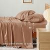 imageBedsure GentleSoft Queen Sheet Set Rayon Derived from Bamboo Cooling Sheets Breathable ampamp Soft Deep Pocket Up to 16 Inches Hotel Luxury Silky Bedding for Hot Sleepers Grey24  Taupe
