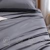 imageBedsure GentleSoft Queen Sheet Set Rayon Derived from Bamboo Cooling Sheets Breathable ampamp Soft Deep Pocket Up to 16 Inches Hotel Luxury Silky Bedding for Hot Sleepers Grey01  Dark Grey