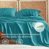 imageBedsure GentleSoft Queen Sheet Set Rayon Derived from Bamboo Cooling Sheets Breathable ampamp Soft Deep Pocket Up to 16 Inches Hotel Luxury Silky Bedding for Hot Sleepers Grey18  Turquoise