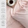 imageBedsure GentleSoft Queen Sheet Set Rayon Derived from Bamboo Cooling Sheets Breathable ampamp Soft Deep Pocket Up to 16 Inches Hotel Luxury Silky Bedding for Hot Sleepers Grey11  Pink