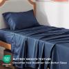 imageBedsure GentleSoft Queen Sheet Set Rayon Derived from Bamboo Cooling Sheets Breathable ampamp Soft Deep Pocket Up to 16 Inches Hotel Luxury Silky Bedding for Hot Sleepers Grey07  Navy