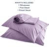 imageBedsure GentleSoft Queen Sheet Set Rayon Derived from Bamboo Cooling Sheets Breathable ampamp Soft Deep Pocket Up to 16 Inches Hotel Luxury Silky Bedding for Hot Sleepers Grey13  Lilac