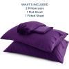 imageBedsure GentleSoft Queen Sheet Set Rayon Derived from Bamboo Cooling Sheets Breathable ampamp Soft Deep Pocket Up to 16 Inches Hotel Luxury Silky Bedding for Hot Sleepers Grey14  Plum