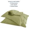 imageBedsure GentleSoft Queen Sheet Set Rayon Derived from Bamboo Cooling Sheets Breathable ampamp Soft Deep Pocket Up to 16 Inches Hotel Luxury Silky Bedding for Hot Sleepers Grey25  Dark Green