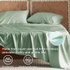 imageBedsure GentleSoft Queen Sheet Set Rayon Derived from Bamboo Cooling Sheets Breathable ampamp Soft Deep Pocket Up to 16 Inches Hotel Luxury Silky Bedding for Hot Sleepers Grey10  Sage Green