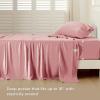 imageBedsure GentleSoft Queen Sheet Set Rayon Derived from Bamboo Cooling Sheets Breathable ampamp Soft Deep Pocket Up to 16 Inches Hotel Luxury Silky Bedding for Hot Sleepers Grey21  Blush Pink