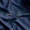 imageBedsure GentleSoft Queen Sheet Set Rayon Derived from Bamboo Cooling Sheets Breathable ampamp Soft Deep Pocket Up to 16 Inches Hotel Luxury Silky Bedding for Hot Sleepers Grey07  Navy