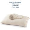 imageBedsure GentleSoft Queen Sheet Set Rayon Derived from Bamboo Cooling Sheets Breathable ampamp Soft Deep Pocket Up to 16 Inches Hotel Luxury Silky Bedding for Hot Sleepers Grey12  Light Beige