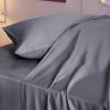 imageBedsure GentleSoft Queen Sheet Set Rayon Derived from Bamboo Cooling Sheets Breathable ampamp Soft Deep Pocket Up to 16 Inches Hotel Luxury Silky Bedding for Hot Sleepers Grey01  Dark Grey