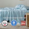 imageBedsure GentleSoft Queen Sheet Set Rayon Derived from Bamboo Cooling Sheets Breathable ampamp Soft Deep Pocket Up to 16 Inches Hotel Luxury Silky Bedding for Hot Sleepers Grey08  Teal Blue