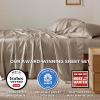 imageBedsure GentleSoft Queen Sheet Set Rayon Derived from Bamboo Cooling Sheets Breathable ampamp Soft Deep Pocket Up to 16 Inches Hotel Luxury Silky Bedding for Hot Sleepers Grey17  Simply Taupe