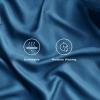 imageBedsure GentleSoft Queen Sheet Set Rayon Derived from Bamboo Cooling Sheets Breathable ampamp Soft Deep Pocket Up to 16 Inches Hotel Luxury Silky Bedding for Hot Sleepers Grey06  Peacock Blue